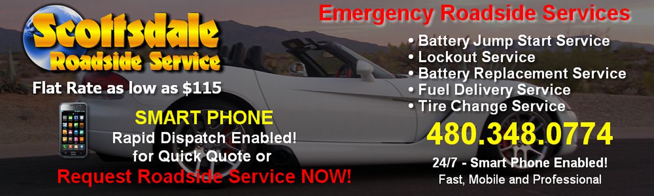 Emergency roadside services, battery jump start, tire change, lockout service